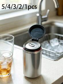 1pc Canned Beverage Protective Cover, Openable Design, Can Be Clipped To The Rim Of The Can, Prevents Opened Canned Beverages From Being Infested By Ants And Flies, Suitable For Outdoor Activities Or Cycling, Reduces Spillage - Multicolor - View 1