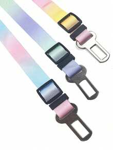 1 Pack Pet Car Seat Belt, Gradient Color Retractable Dog Leash, Rainbow Style Pet Leash, Elastic Buffer Car Seat Belt Nylon Seat Belt, Heavy Duty Durable Dog Car Seat Belt, Dog Seat Belt, Make Your Dog Travel Safer! Dog Outdoor Supplies, - Multicolor - View 6
