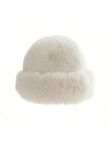 Elegant Women's Faux Fur Winter Hat - Comfortable Warm Thickened Mongolian Hat With Ear Flaps, Fashionable Minimalist Design, Beige/Brown/White/Black Optional, Elastic Fit, Polyester Material, Ideal For Winter Daily Wear, Christmas Decoration, New Year Gift, Christmas Gift, New Year Gift. Recommended Hand Wash Or Dry Clean. Winter Gear - Multicolor - View 11