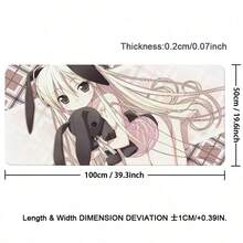 Extra Large Leather Computer Mouse Pad, Extra Large Multiple Sizes Genuine Leather Touch Mouse Pad, Cute Y2k Anime Girl Table Mat, Student Meal Mat, Desktop Office E-Sports Mat, Anti-Slip And Waterproof, Suitable For Study Desks And Leather Pads - View 8
