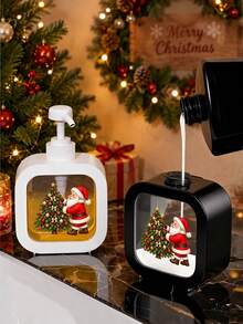 Christmas Themed Creative Home Bathroom Dispenser Bottle, Santa Claus And Christmas Tree Design Moisturizing Soap Dispenser Pump Bottle, Bathroom Essential, Themed Bathroom And Kitchen Hand Soap Dispenser Bottle, Christmas Style Hand Soap Dispenser Bottle, Suitable For Sink Decoration, Plastic Made, Suitable For Bathroom, Kitchen, Sink - Suitable For Soap, Hand Soap, Body Wash, Etc. - Creative Lotion Bottle, Lotion Dispenser, Dispenser, Bathroom, Back To School, Travel Storage Bottle, Teacher Gift, Christmas Gift - Multicolor - View 2