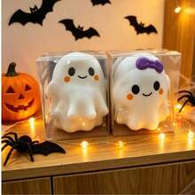 Mainan Hantu Lucu dan Lembut dengan Pita Putih & Ungu (Model Acak) Halloween - MultiWarna - View 3