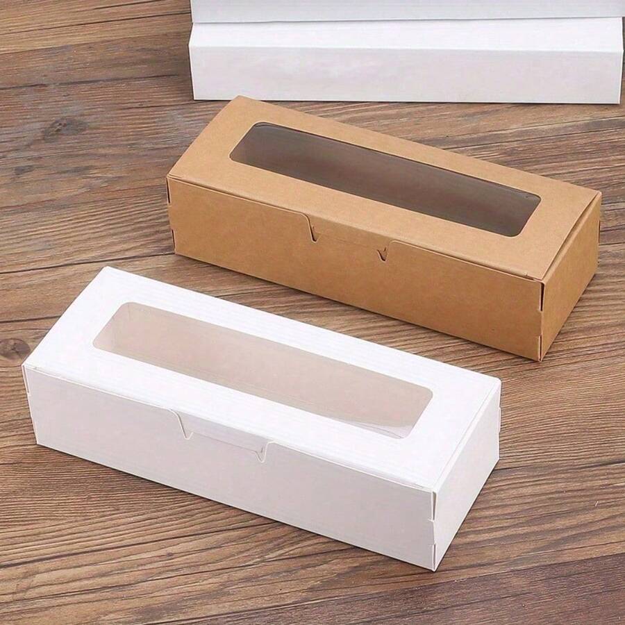 30pcs Folding Paper Gift Boxes With Transparent Window, Rectangular Flip Top Display Storage Packaging Boxes, Suitable For DIY, Party, Birthday, Holiday, Wedding, Jewelry Making Display And Packaging Supplies - as shown - View 1