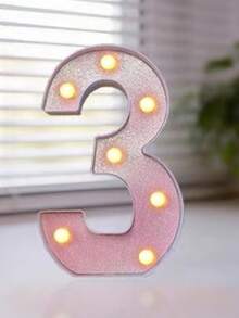 22/21/16cm Decorative LED Glowing Numbers And Letters, Plastic Neon Number Light Sign, Battery Powered Number Light, DIY Letters And Numbers, Suitable For Birthday, Christmas, Bar And Wedding Decoration - LED Letter and Number Lights - View 44