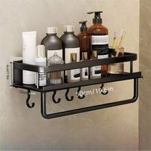 Wall-Mounted Storage Rack, Bathroom Corner Shelf, Bathroom Towel Bar Hook, Bathroom Storage Organizer, Shower Rack, Bathroom Accessories, Suitable For Kitchen, Bathroom, Balcony And Other Places For Item Storage. - Multicolor - View 16