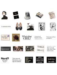 50pcs Museum Stickers, PVC Material, Creative Aesthetic Design, Suitable For Phone Case, Tablet, Phone, Laptop, Luggage, Car, Notebook, Helmet, Guitar, Skateboard, Storage Box, Computer, Scrapbook Supplies - 50pcs - View 2