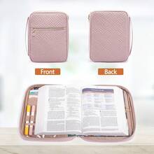 APLUFINE - Funda de Biblia para mujer, funda de transporte suave con accesorios, soporte para niñas, funda portadora, bolsa de iglesia - Rosa Oxidada - Ver 5