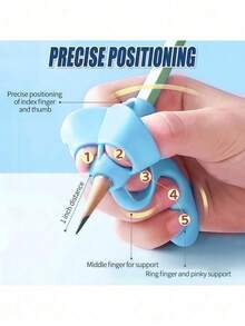 1 Set Kids 5-Finger Pencil Grip, Writing Practice Tool For Children, Comfortable Grip Guide For Beginners, Back To School Essential, Teacher Supplies, School Supplies - Sets - View 6