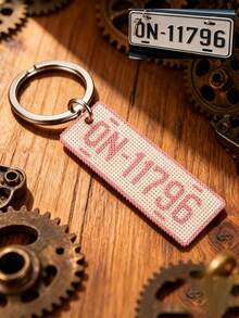 Ayotu Personalized Perler Bead Keychain - Customized License Plate Design (Letters/Numbers/Patterns) Pixel Bead Style Key Ring - Ideal Gift For Driving Enthusiasts, Birthday, Anniversary, Christmas, Valentine's Day, Elegant Car Key And Bag Charm, Anniversary Gift - Multicolor - View 10