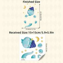 1Pc Cute Penguin Glow In The Dark Wall Sticker, Self-Adhesive Luminous Cartoon Wall Decal For Kids Room Bedroom Light Switch Home Decor - Multicolor - View 13