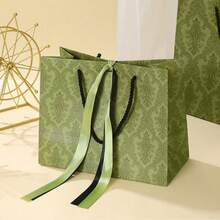 1/5/10 Peças Sacolas de Presente Verdes com Alças e Laços, Adequadas para Casamentos, Chás de Panela, Festas, Natal, Ação de Graças, Ano Novo, Aniversários, Dia dos Namorados, Madrinhas, Reuniões de Amigas - multicolorido - Visão 12