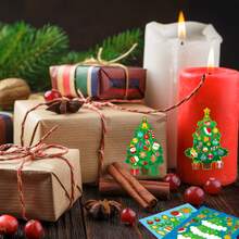 12/24pcs Christmas Tree DIY Stickers - Create Various Holiday Tree Patterns With Decorations And Stars, Interactive Puzzle Toy To Promote Brain Development, Children's Party Gifts, Gift Wrapping, Classroom Activities, Christmas And Holiday Gifts - Mixed Color - View 6