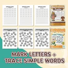 English Alphabet & Sight Word Learning Notebooks, Uppercase Lowercase Letter Tracing, Handwriting Practice, High-Frequency Word Search And Color, Early Reading Vocabulary Writing Activities, Homeschool Classroom Back To School Supplies - Learning Focus - View 5
