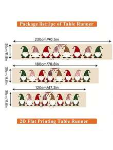 3PCS Christmas Table Runner Decor, Christmas Gnome Table Runner Decoration, Rectangular Polyester Table Runner, Perfect For Christmas Holiday Party Dining Table Decor, Dining Table, Coffee Table, Home Party Decor, Kitchen Decor, Christmas Holiday Themed Decoration - Multicolor - View 6