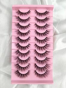 Hinarin 10 Pairs False Eyelashes 13mm Cat Eye Eyelashes 3D Fox Eye Lashes End Eye Elongated Fake Lashes Faux Mink Lashes Natural Look Eyelashes Short Lash Extension Makeup Fake Eyelashes - View 7