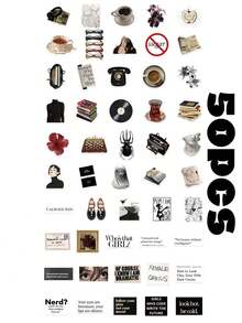 50pcs Museum Stickers, PVC Material, Creative Aesthetic Design, Suitable For Phone Case, Tablet, Phone, Laptop, Luggage, Car, Notebook, Helmet, Guitar, Skateboard, Storage Box, Computer, Scrapbook Supplies - 50pcs - View 11