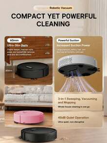 Mini Robot Vacuum Cleaner, USB Rechargeable Floor Sweeping Vacuum, Suitable For Wooden Floors, Hard Floors, Home Dust And Pet Hair Cleaning - View 7