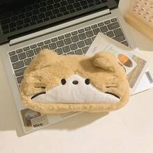 1pc Cute Glasses Cat Animal Plush Pencil Case, Stationery Storage Box, Stationery Storage Bag, Large Capacity Durable, Cat & Dog Pattern, Suitable For School Activities And Holiday Gifts - Multicolor - View 7