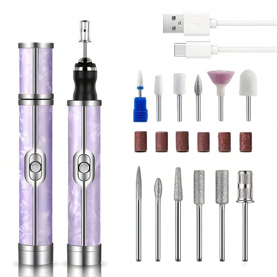 Electric Nail Drill Professional Manicure File Set Suitable For Gel Nails And Home Nail Salon Nail And Foot Polishing And Shaping Tool Perfect As Birthday Or Holiday Gift - A - View 1