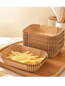 50/100pcs Extra Long Large Universal Air Fryer Liner Paper, Oil-Absorbing Cooking Fryer Liner, Food Basket Tray Liner, Kitchen Gadget, Party Food Accessory, Mother's Helper Gift - Multicolor - View 2