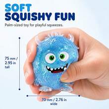 1pc Colorful Glitter Monster Squishy Toy, Funny Cartoon Stress Relief Toy, Squeezable Stretchable Rebound, Venting And Relaxing, Children's Fun Toy, Party Small Gift Decor - Multicolor - View 3