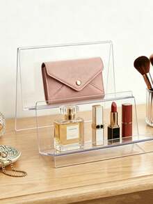 1pc Transparent Acrylic Cosmetic Display Stand, Multi-Functional Wallet Storage Rack, Office Desk Organizer, Handbag And Phone Holder, Desktop Perfume And Lipstick Display Rack, Store Shelf, Jewelry And Mini Doll Display Box - Clear - View 14