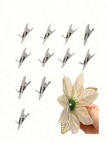 A Set Of 11/21/51 Mini Metal Clips, Christmas Flower Mini Clips, Christmas Tree Ornaments, And Wedding Party Decoration Supplies - Multicolor - View 2