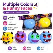 Funny Monster Squishy Slow Rebound Stress Relief Toy, Interchangeable Expressions, Halloween Adult Desktop Decor Pressure Relief Toy - Multicolor - View 9