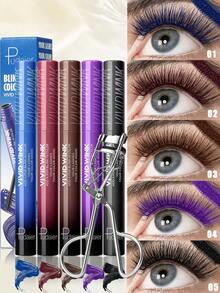Pudaier Set Maskara Warna-warni 5 Buah dengan Penjepit Bulu Mata, Formula Tahan Air, Memberikan Volume, dan Tidak Menggumpal, Lentik Tahan Lama, Cocok untuk Pemula, Kostum Halloween, dan Pilihan Hadiah. - 6 buah/set - View 5