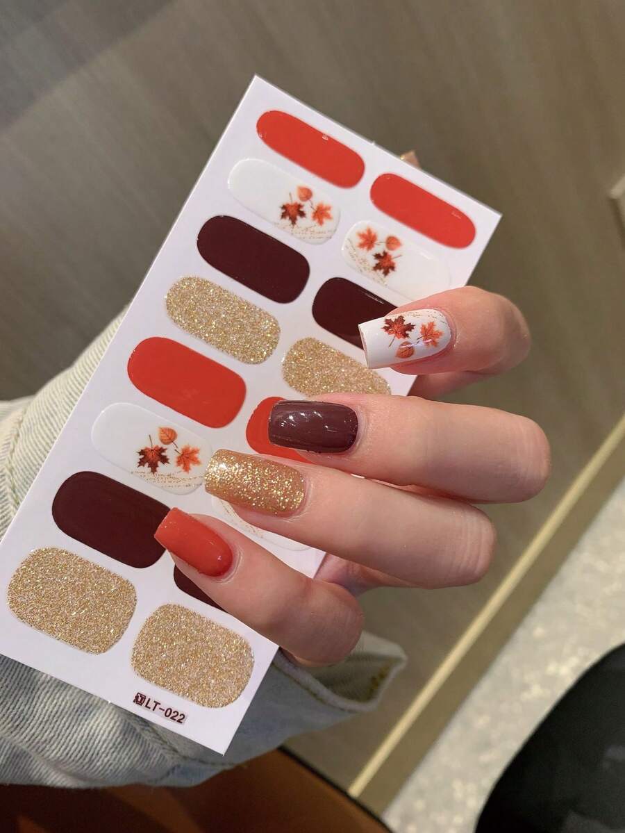 1pc New Leopard Print Full Cover Nail Stickers, Waterproof Peelable Nail Art Stickers, Self-Adhesive Nail Stickers For Women, Easy To Use, Suitable For Holiday Decor, Party Decor, Birthday Gift - Follow Your Heart - View 1