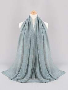 1pc Lightweight Breathable Fashionable Solid Color Chiffon Scarf Shawl For Women - S48844-light Green - View 2