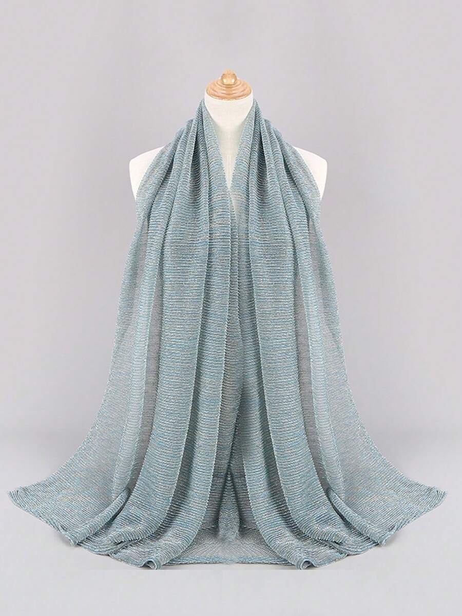 1pc Lightweight Breathable Fashionable Solid Color Chiffon Scarf Shawl For Women