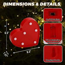Letras luminosas LED, letreros luminosos con letras (corazón rojo) - Corazón rojo - Ver 6