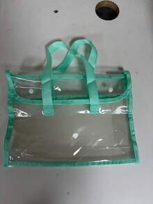 1pc Transparent Handbag - PVC Cosmetic Storage Bag, Thickened Waterproof Durable A4 Clear Document Bag, Suitable For Student Exam Review, Homework, Book Storage, Test Paper Organization And Sports Event Tote - Multicolor - View 9