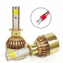2 buah Lampu Depan LED Mobil Dua Warna Kuning dan Putih H1 H7 H11 H4 Lampu Jauh dan Dekat Terintegrasi - C6 - View 15