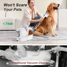 Set Vakum Perawatan Hewan Peliharaan 7-in-1, Gunting Perawatan Anjing, Penghapus Bulu Hewan Peliharaan, Perlengkapan Perawatan Hewan Peliharaan Daya Hisap Tinggi dan Suara Rendah - Steker Inggris (220-240V) - View 7