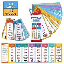60pcs 117 Set Kartu Flash Pinyin, Termasuk Huruf Ganda, Kombinasi CVC, Pelafalan Vokal Pendek dan Vokal Panjang, Kartu Kata Visual, Cocok untuk Pembelajaran Anak, Mainan Edukasi, Perlengkapan Belajar Anak - MultiWarna - View 12