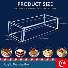 Transparent Acrylic Tiramisu Mold With Lid, Detachable Rectangular Cheesecake Mold, Mousse Square Cake Display Box, Cake Base Long Tray - White - View 11