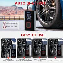 SUITU Car Tire Inflator, Portable Cordless Air Compressor, Rechargeable Electric Tire Pump With Digital Display, Led Light & Auto Shut-Off, Fast Inflation For Cars, Motorcycles, Bicycles And Sports Balls. 7.4V 1500mAh - Wireless - View 8