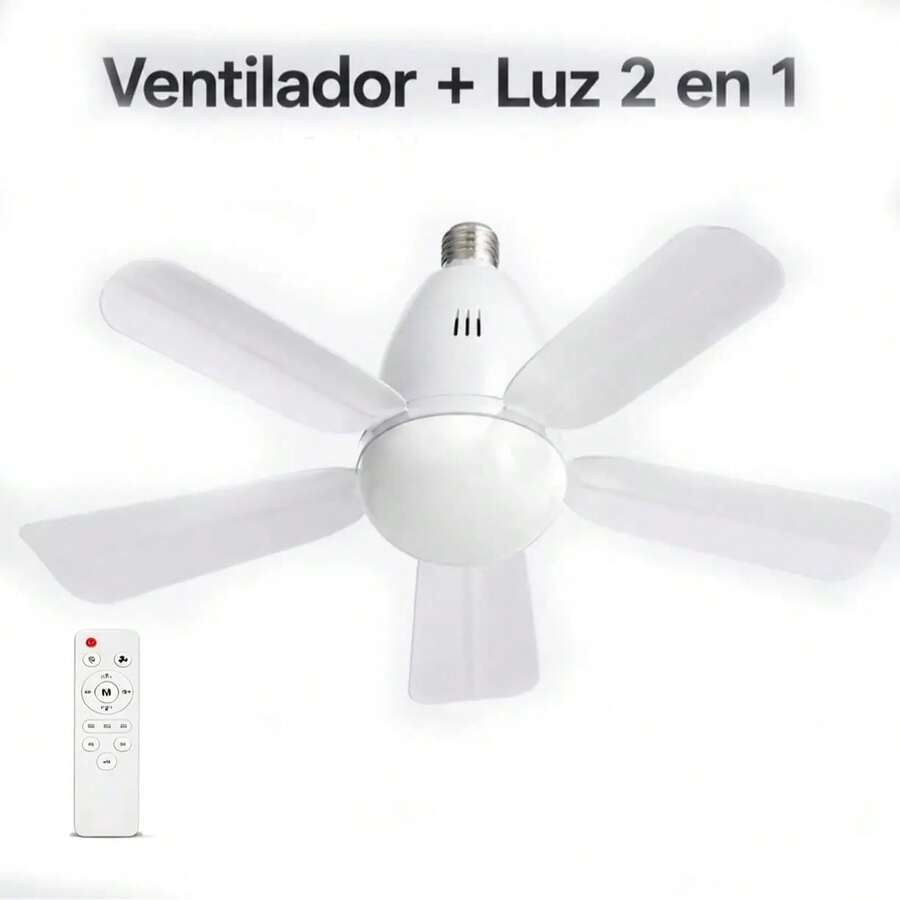 Ceiling Fan With Remote Control, Small LED Bulb Fan, Creative Fan Bulbs For Replacement, Ambient Light For Home, Bedroom, Super Quiet, Strong Wind, E27 Light Head, With Memory Function