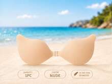 Lignisse Solid Silicone Invisible Bra, Ultra Thin Seamless Strapless Self-Adhesive Push Up Sticky Bra For Women Deep V Backless Summer Beach Party Dress - Multicolor - View 12