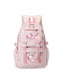 1 Pc, Creative Salamander Pattern Printed Backpack, Large Capacity Casual Backpack, Adjustable Shoulder Straps, Suitable For Daily Commute And Travel - one-size - View 16