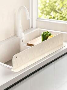 1/2pcs Water Splash Guard Strip, Flexible Silicone Water Barrier, Detachable Splash Guard, Suitable For Kitchen Sink Countertop And Wash Basin - Multicolor - View 18