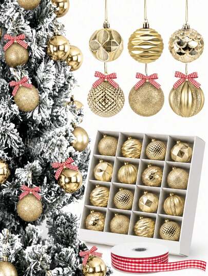 24/12pcs Winter Christmas Ball Ornaments (Green), Suitable For Christmas Tree - Mini Shatterproof Christmas Tree Hanging Ball Decorations, Perfect For Christmas Party, Christmas Tree And Indoor/Outdoor Decoration
