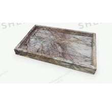 2D Acrylic 1pc Faux Natural Marble Vanity Tray Set, Luxury Acrylic Storage Tray, 3 Colors Available (Pink Purple/White Gray/Green), Suitable For Jewelry, Cosmetics And Perfume, Bathroom And Home Decor - Purple Fragrant Snow Plum - View 1