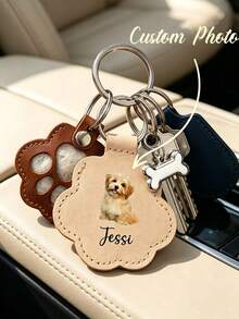 Personalized Pet Memorial Keychain, Customized With Photo And Pet Fur Storage Function, Memorial Gift For Beloved Pets (Cats & Dogs), Pet Fur Keepsake Keychain, Pet Memorial Gift, Memorial Accessory Specially Designed For Pet Lovers - Multicolor - View 3
