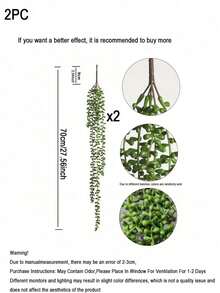 4/2/1pc Artificial Chlorophyll-Like Succulent Plants, Faux Pearl String Hanging Greenery, Branched String Of Pearls Hanging Plant, Faux Pearl String Succulent Vine Wall Decor, Suitable For Living Room, Office, Home Garden, Indoor/Outdoor, Kitchen, Bedroom Decoration - Multicolor - View 14