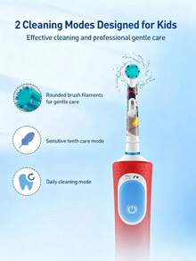 Oral-B D103K Kids Rechargeable Electric Toothbrush IPX7 Waterproof With Dual Cleaning Modes - Multicolor - View 6