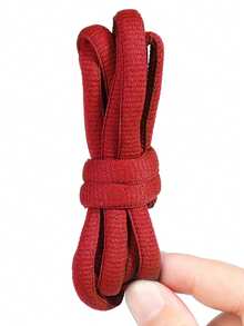 Bold Polyester Woven Semi-Circular Shoelaces, Fashionable Solid Color Replacement Shoe Accessories For Sneakers And Hiking Boots - Multicolor - View 29