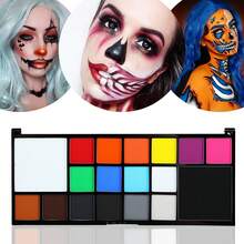 JIHUIPAI Kit Cat Wajah & Tubuh Berbasis Air 18 Warna dengan Kuas & Botol Semprot – Tidak Iritasi, Mudah Dicuci, Sempurna untuk Halloween, Pesta Ulang Tahun & Riasan Panggung - Cat yang larut dalam air - View 4